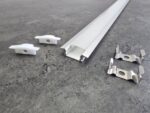Recessed Slim Aluminium LED Profile (1m) - Seamless Flush-Fit, Max PCB 12mm - Includes End Caps & Clips - Image 2