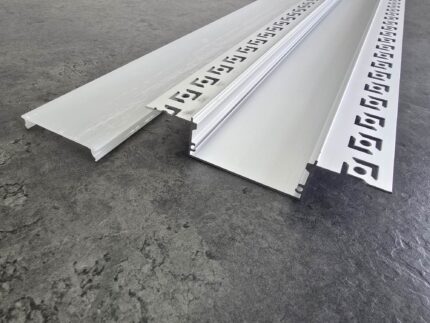Plaster-In Ultra Wide Aluminium LED Profile (2m) - Architectural Trimless Finish, Max PCB 45mm